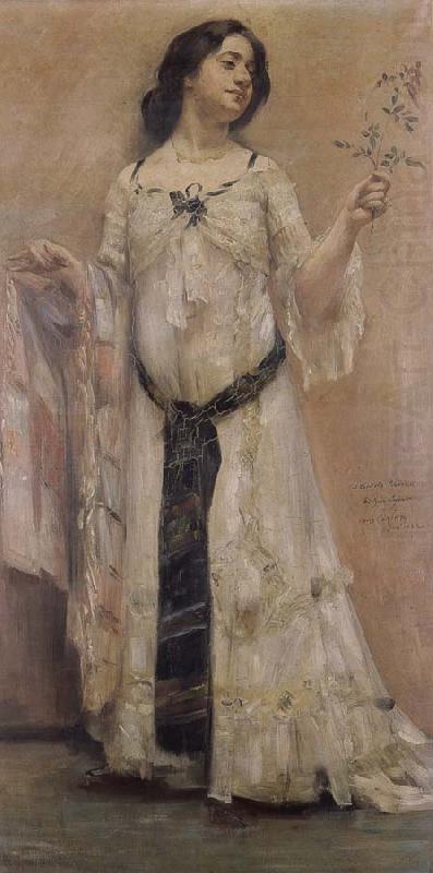 Portrat Charlotte Berend in the woman dress, Lovis Corinth